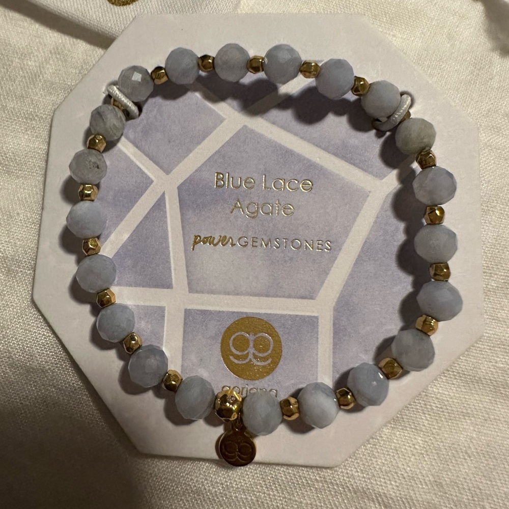 Gorjana Power Stone Stretch Bracelet - SELF EXPRESSION/ BLUE AGATE